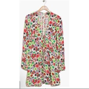 AFRM Caprice Floral Long Sleeve Mini Dress XS